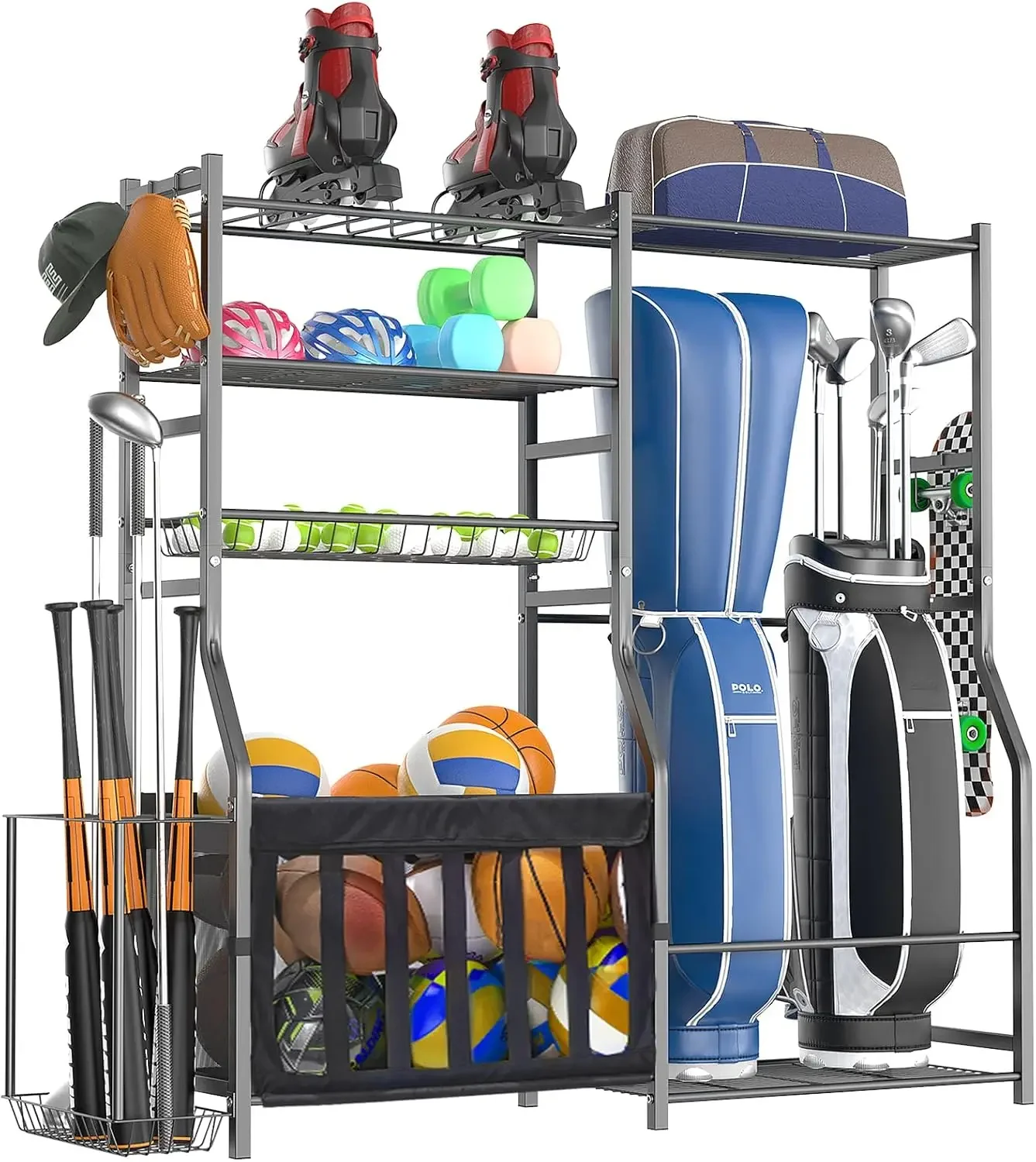 Sports Equipment Garage Storage - Усиленный органайзер для спортивного инвентаря в