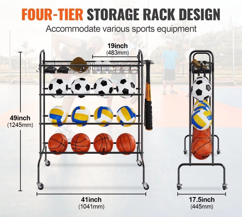 4-уровневая передвижная стойка – обзор и цена Sports Equipment Garage Storage