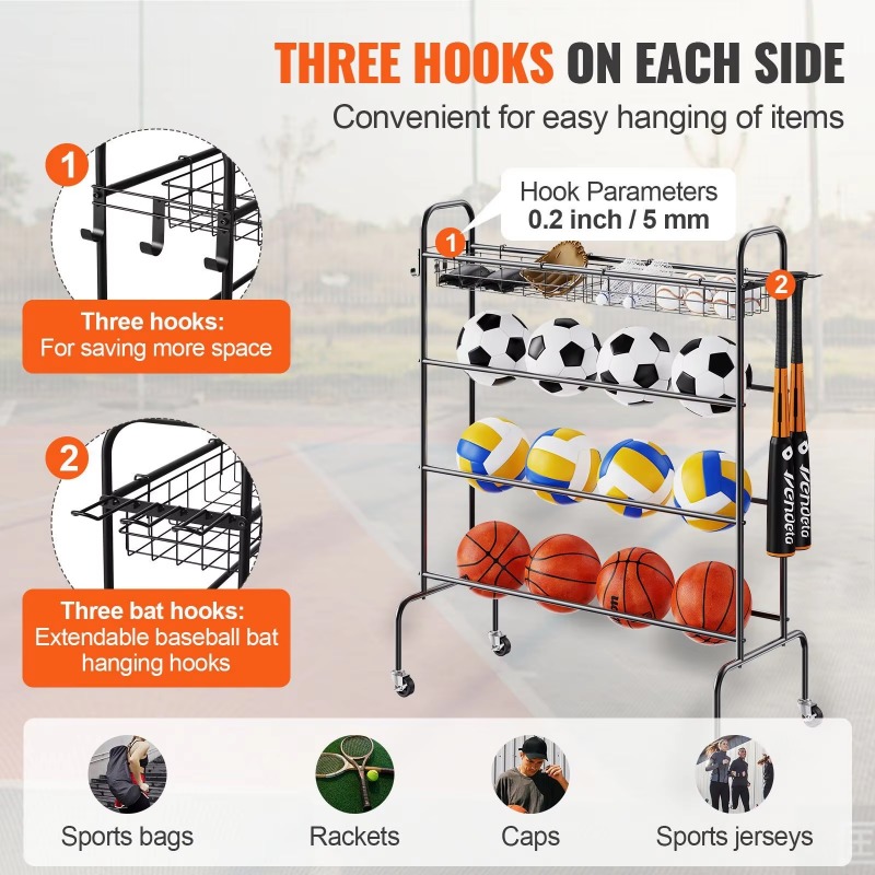 4-уровневая передвижная стойка – обзор и цена Sports Equipment Garage Storage