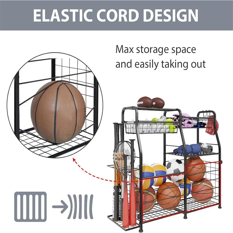 2026 Стойка для хранения мячей – обзор и цена Sports Equipment Garage Storage